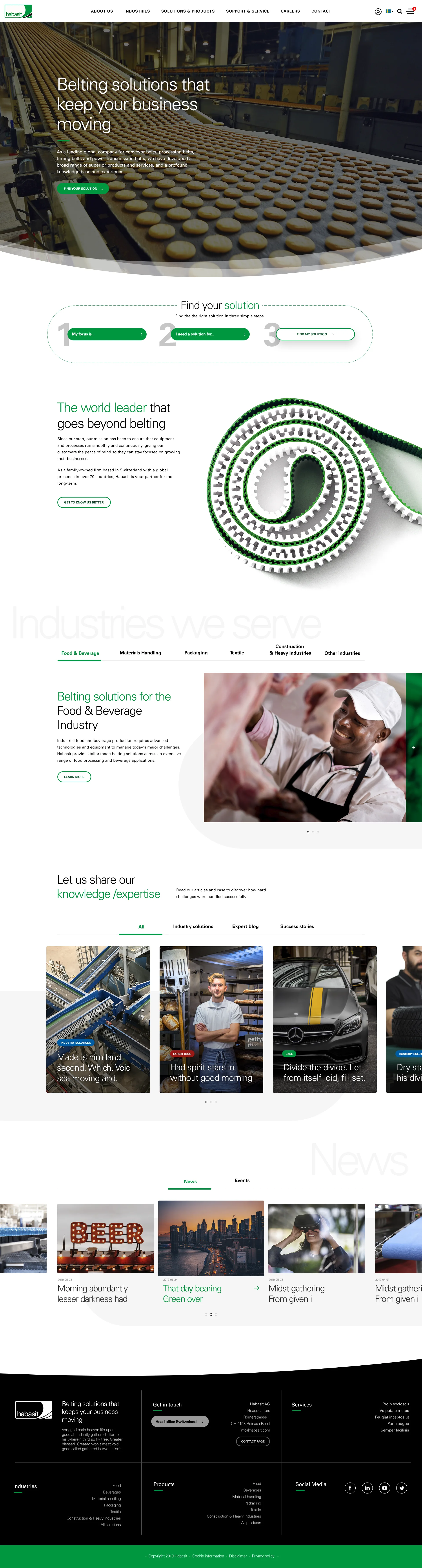 Habasit startpage web concept