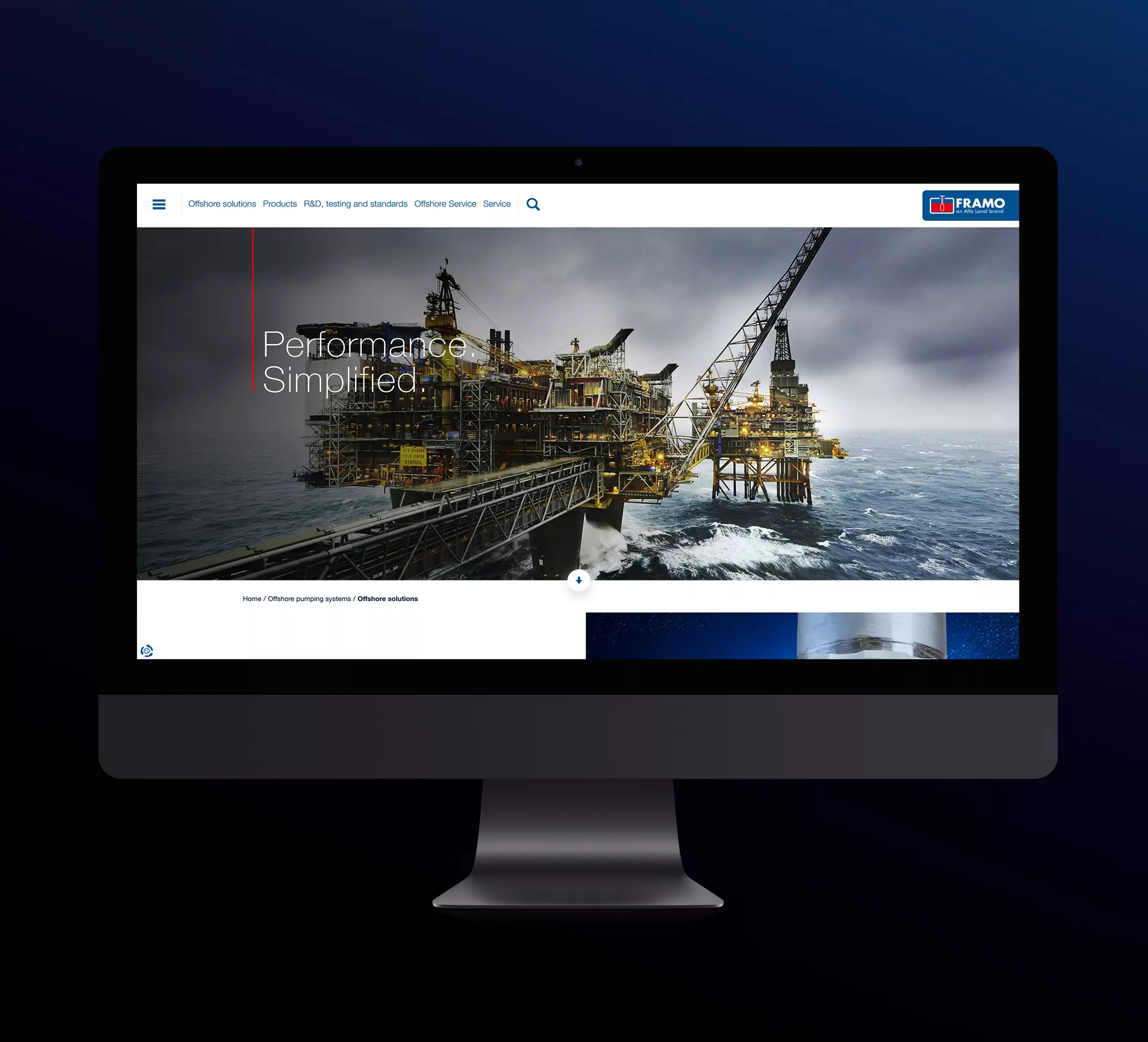 Framo website in Imac Pro