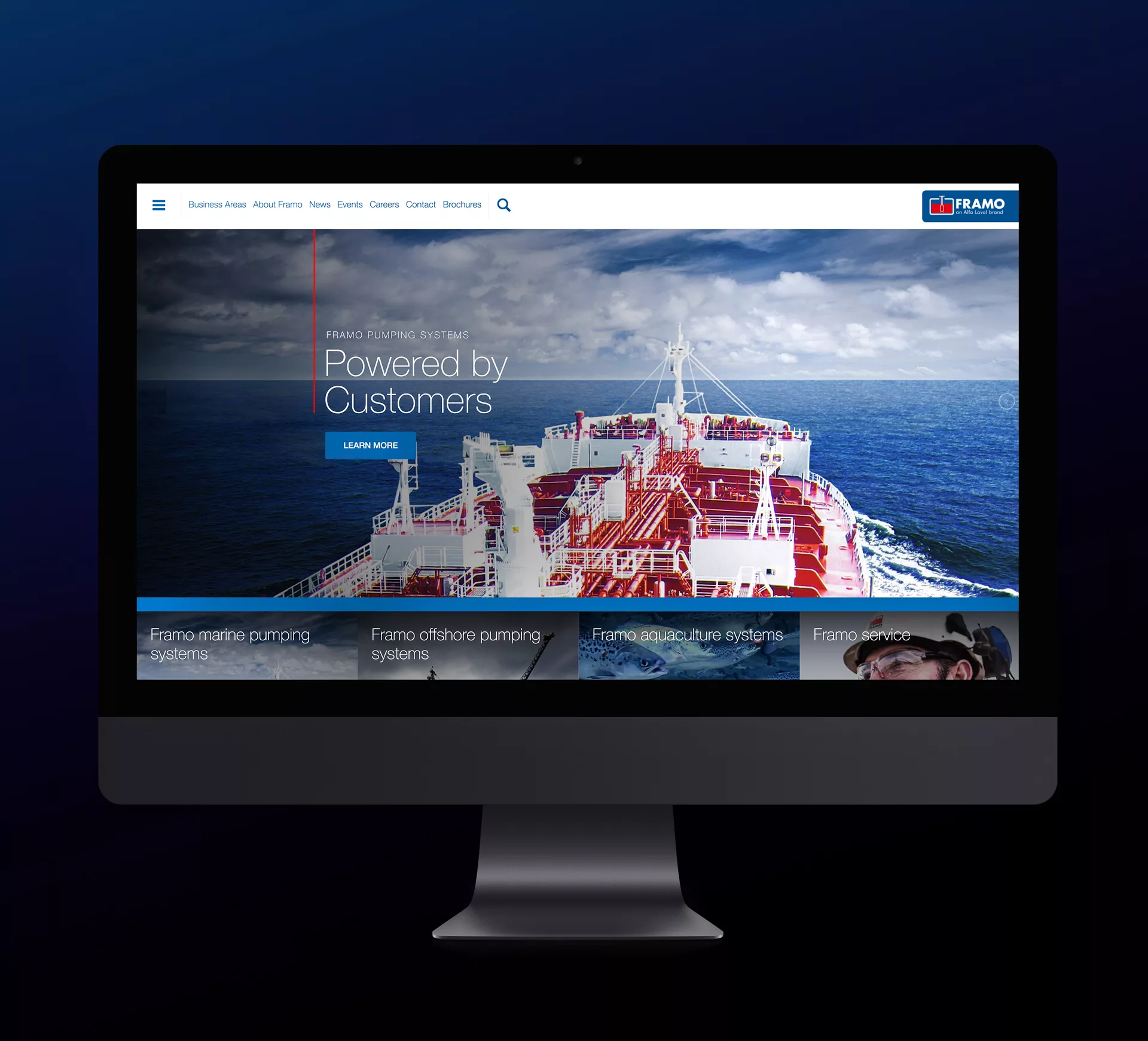 Framo website in Imac Pro