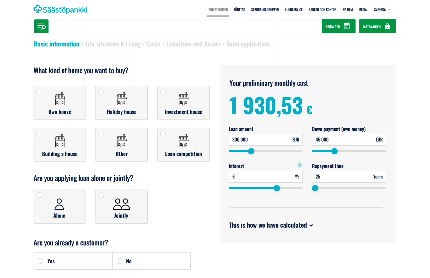 Säästöpankki Loan application next step