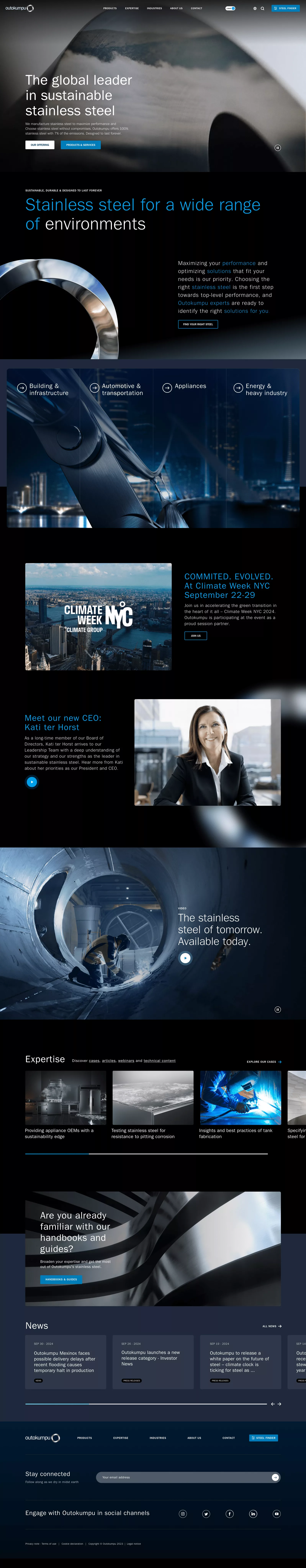 Outokumpu web concept Dark mode