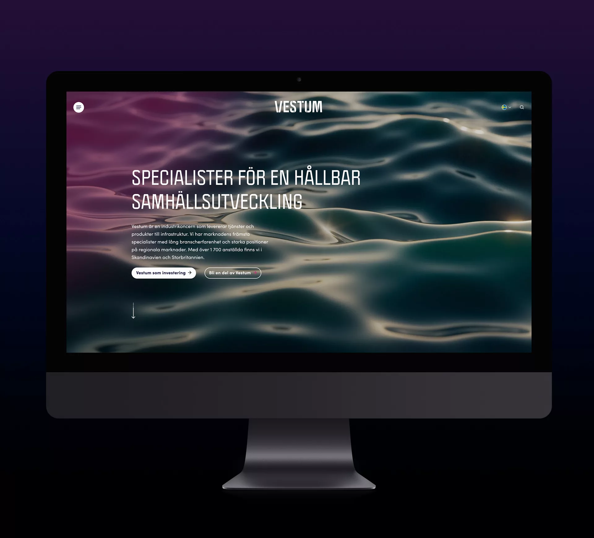 Vestum Startpage in Imac Pro