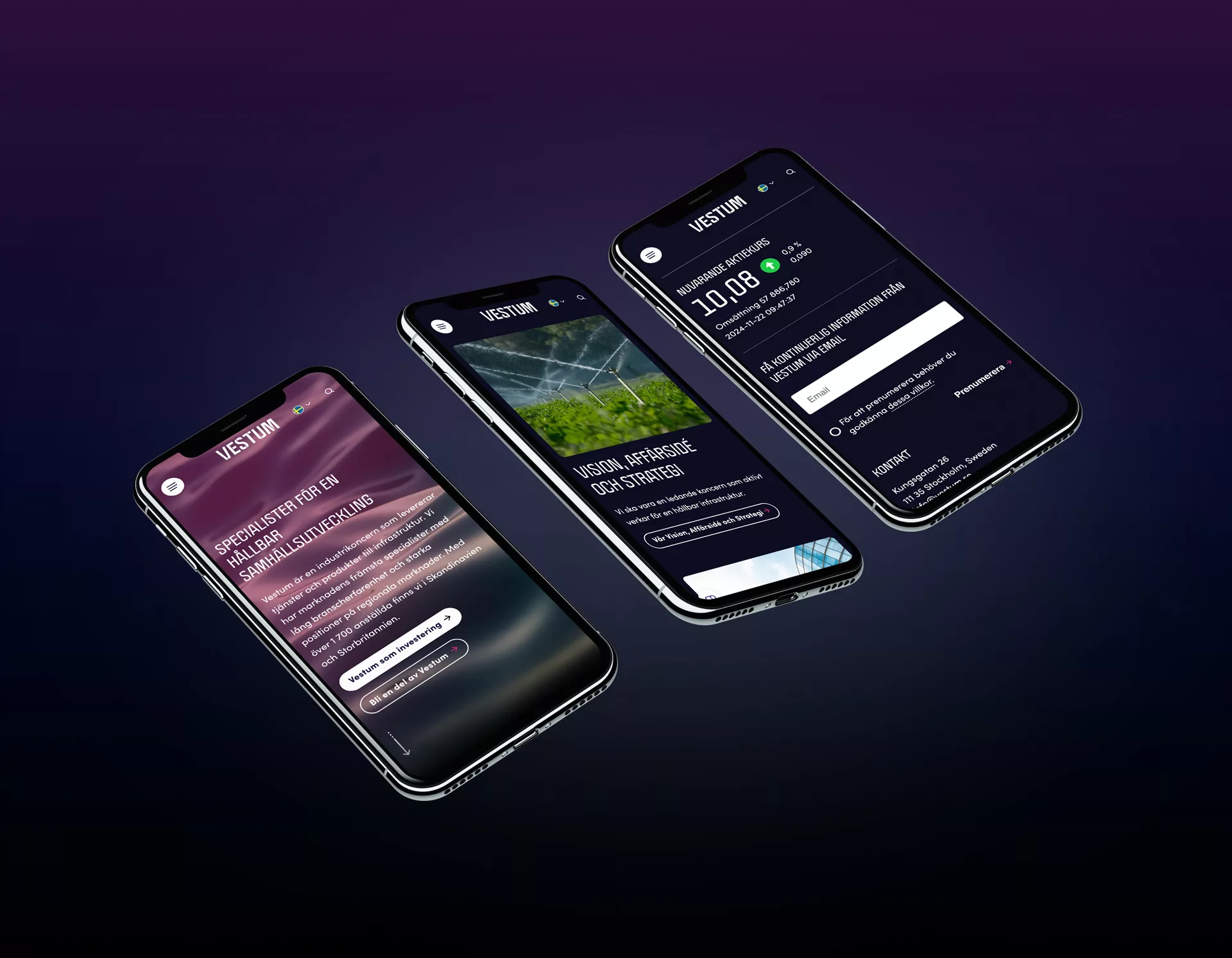 Vestum Mobile view