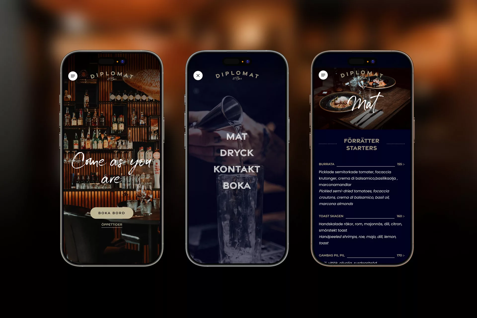 Diplomat & Bar Mobile view